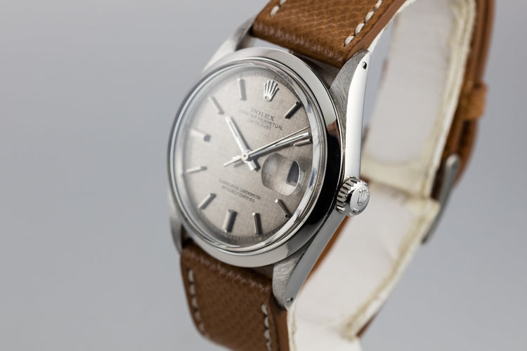 1971 Rolex DateJust 1600 Smooth Bezel with Grey Linen Sigma Dial