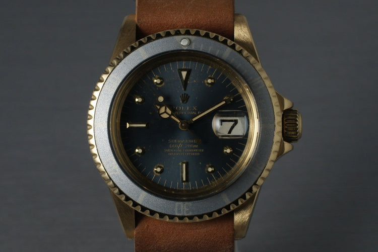 1979 Rolex 18K Submariner 1680 with Faded Blue Dial and Bezel