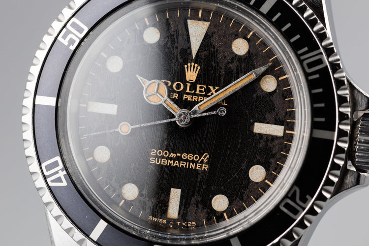 1967 Rolex Submariner 5513 Gilt Meters First Dial with Spider Cracking Patina