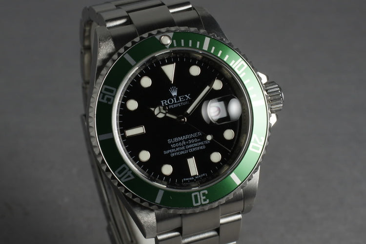 2007 Rolex Green Submariner 16610 LV
