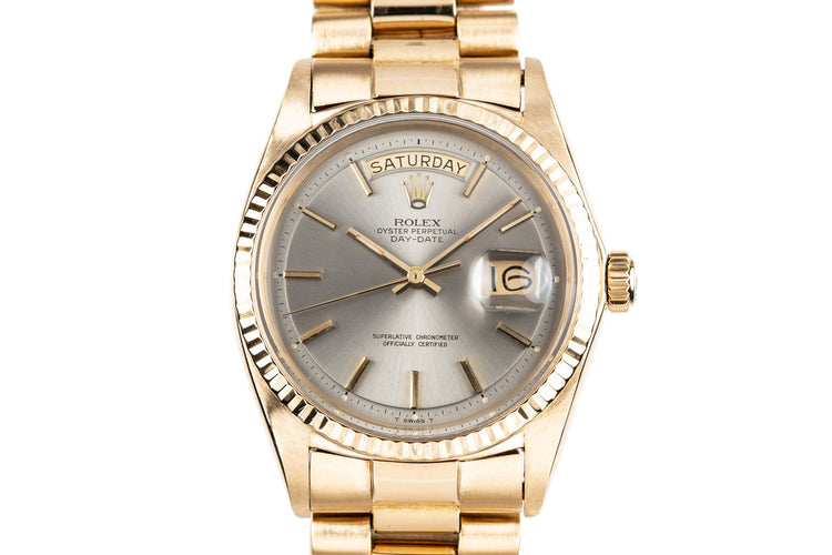 1970 Rolex 18K Day-Date 1803 Grey Dial