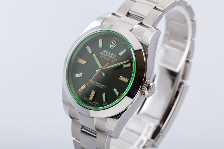 2021 Rolex Milgauss 116400GV Black Dial with Box & Card