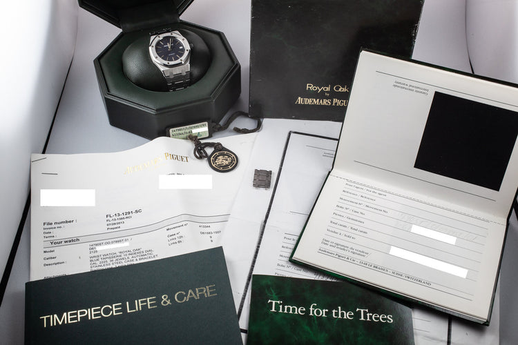 1996 Audemars Piguet Royal Oak 14790ST Black Dial with Box, Papers, and Service Papers