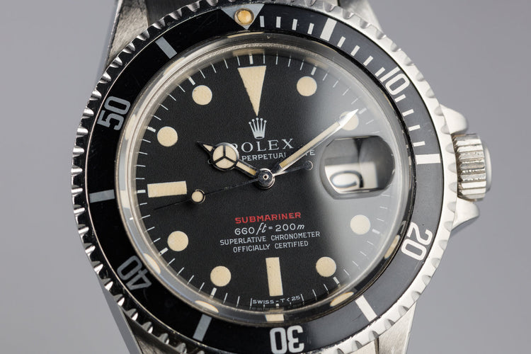 1970 Rolex Red Submariner 1680 with MK IV Dial with Rolex Service Papers