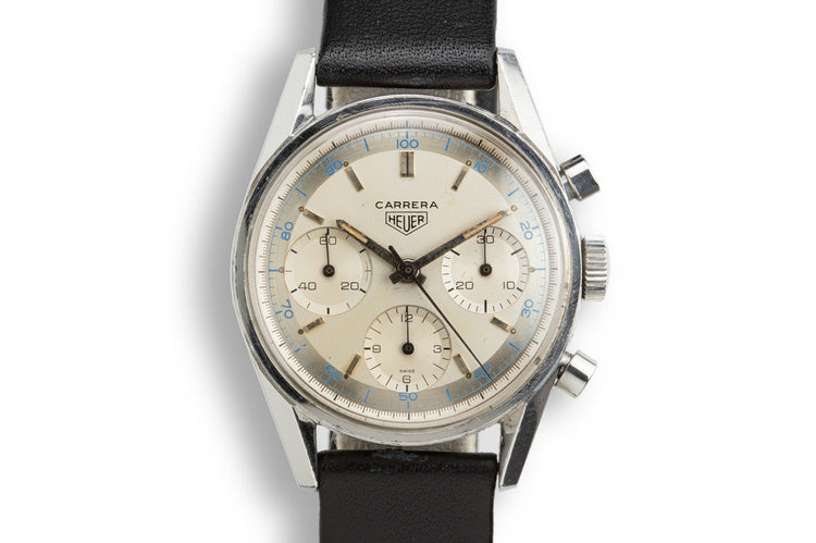 Heuer Carrera 2447 D with Early "Pie Pan" Dial and Sun Stamp Buckle