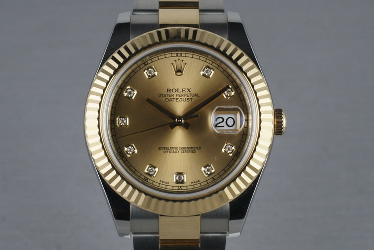Rolex Datejust II 116333 with Champagne Diamond Dial