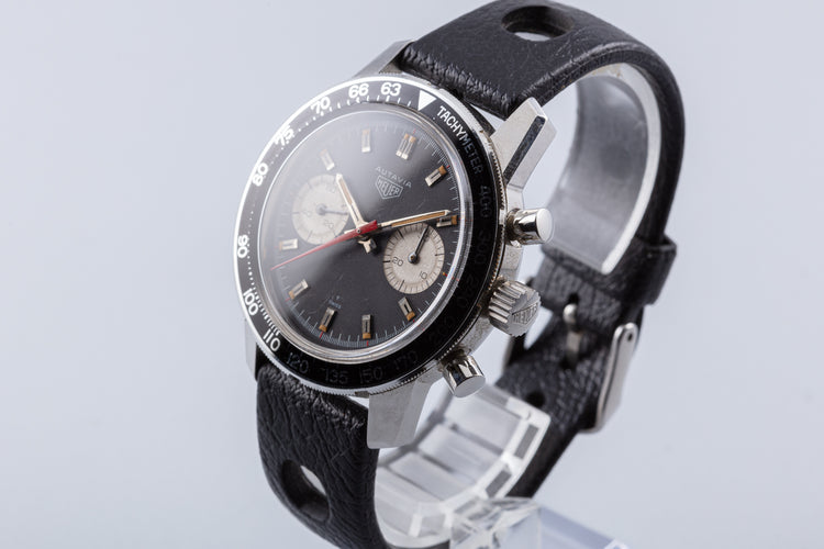 1960's Heuer Autavia Chronograph Black 2 Register Dial