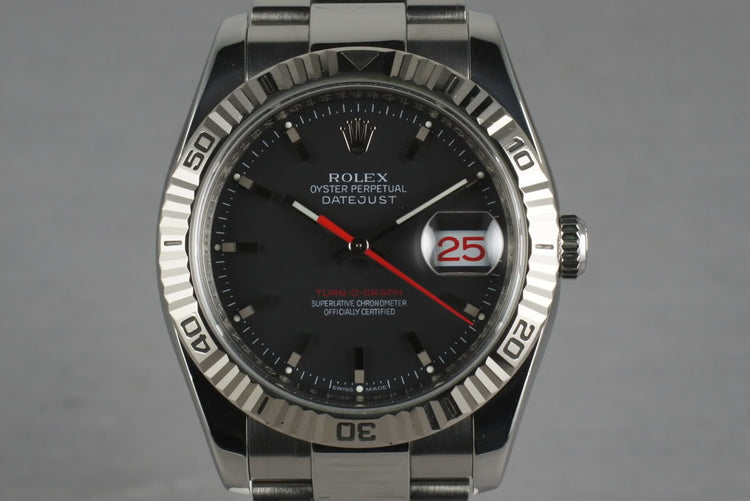 2003 Rolex Datejust Turn-O-Graph 116264 with Black Dial