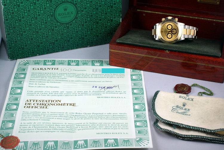 1997 Rolex Two Tone Zenith Daytona 16523 with Box and Papers