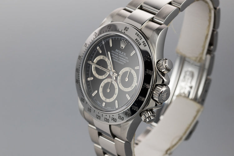 1999 Rolex Zenith Daytona 16520 Black Dial with Box and Papers