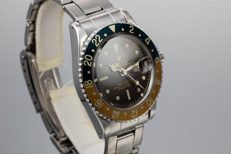 1961 Rolex GMT-Master 1675 Tropical Gilt Chapter Ring Dial with Box and Papers