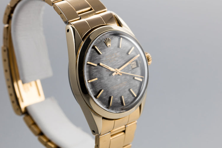 1971 Rolex 14K Gold Shell Date 1550 with Mosaic Dial