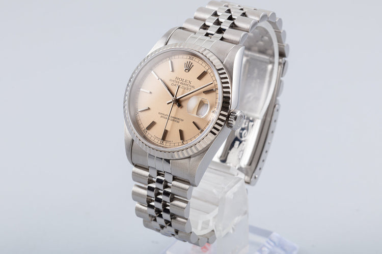 1995 Rolex Unpolished Case DateJust 16234 with Silver Patina Dial