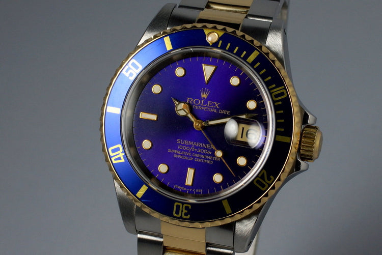 1991 Rolex Two Tone Blue Submariner 16613