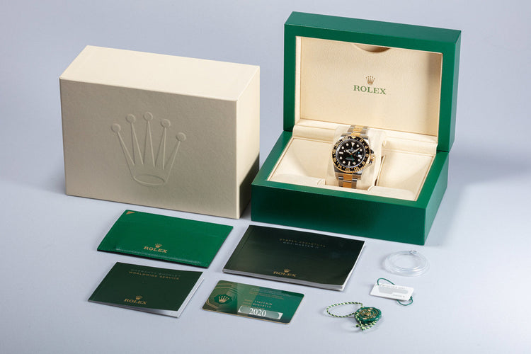 2020 Unworn Rolex GMT-Master II 18k & Stainless 116713LN with Box & Card