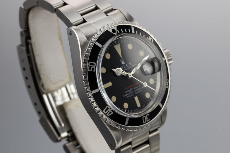 1970 Rolex Red Submariner 1680 MK IV Dial with "Kissing 40" Insert