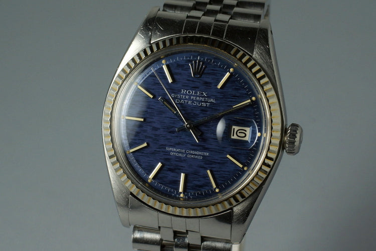 1972 Rolex DateJust 1601 Blue Textured Dial