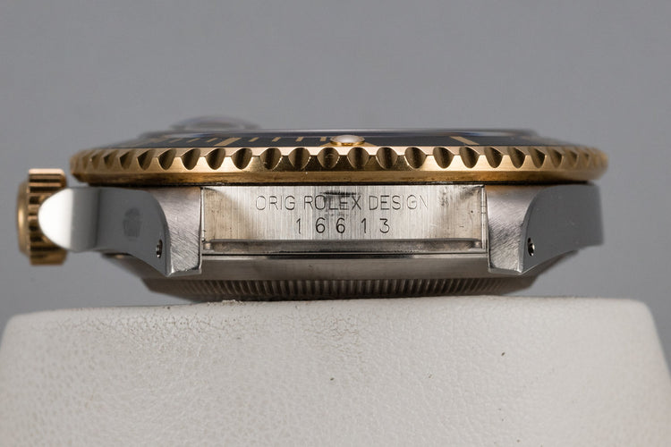 1991 Rolex Two-Tone Submariner 16613 Black Dial with Box, Papers, and Service Papers