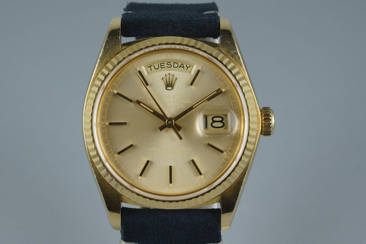 1978 Rolex YG Day Date 18038 with Albino Dial