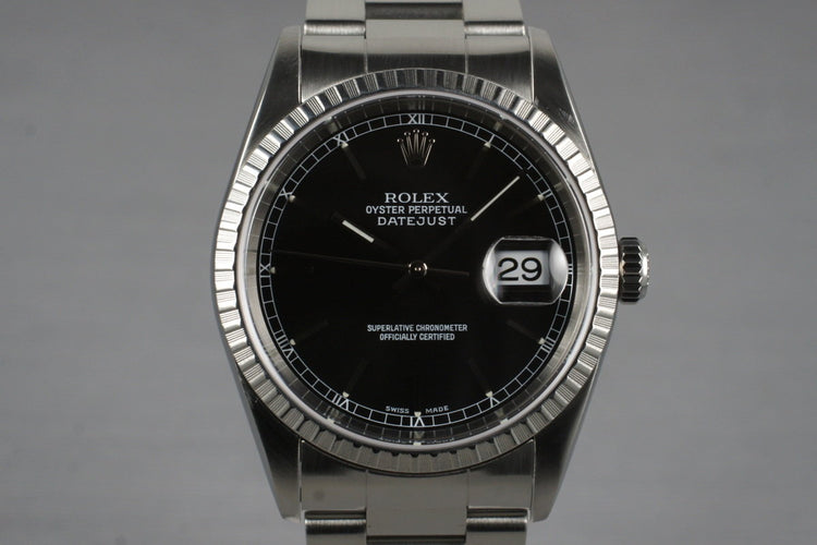 2002 Rolex DateJust 16220 Black Dial