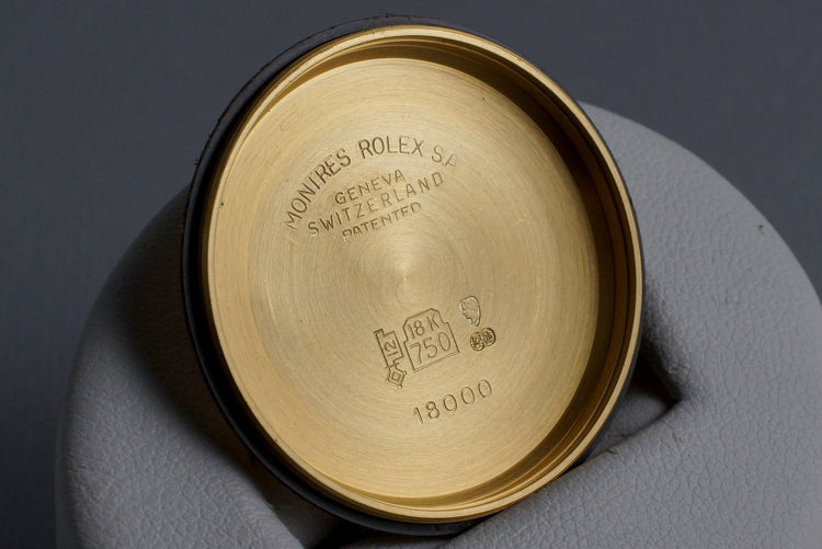 1979 Rolex YG Bark Day Date 18078 Champagne Dial with Box and Papers