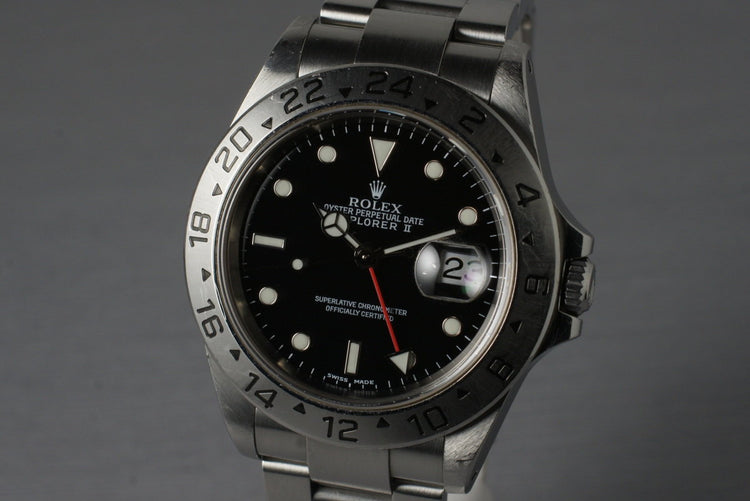 2000 Rolex Explorer II 16570 Black Dial with Box and Papers
