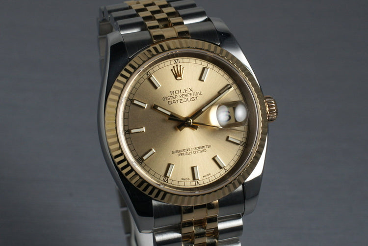 2003 Rolex Two Tone DateJust 116233 with Box and Papers