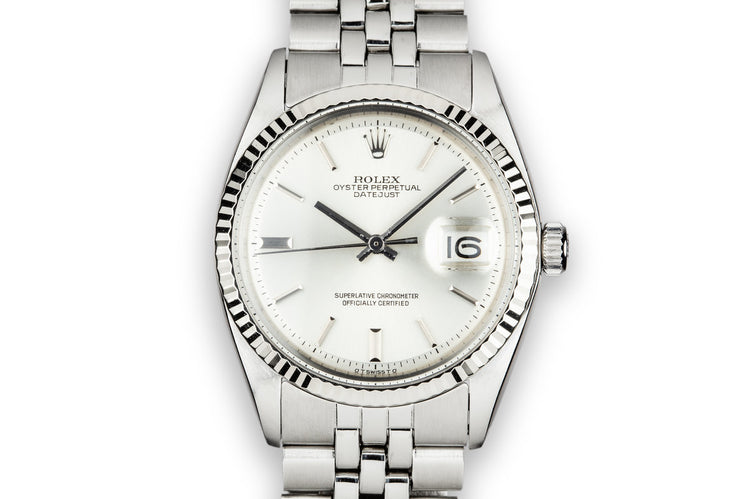 1972 Rolex DateJust 1601 No Lume Sigma Silver Dial