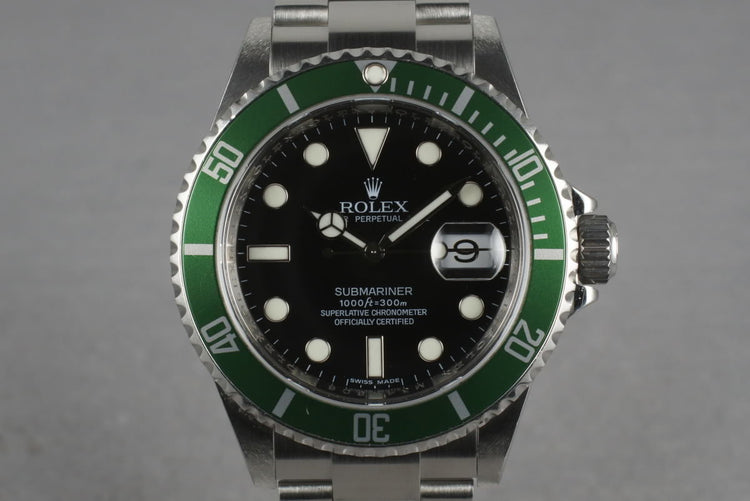 2007 Rolex Green Submariner 16610 LV