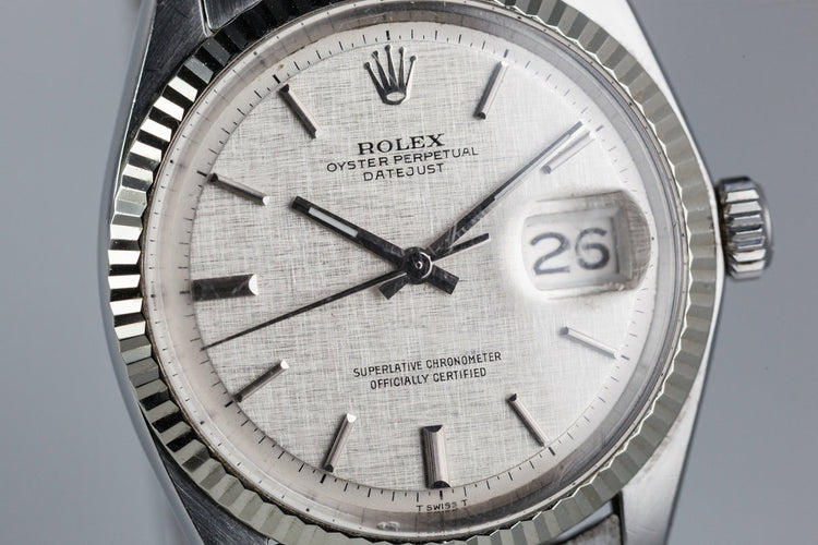 1972 Rolex Datejust 1601 No-Lume Linen Dial
