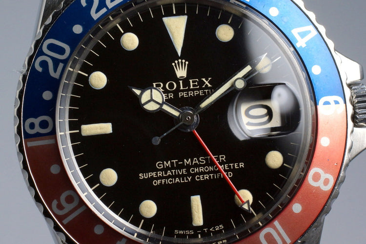 1966 Rolex GMT 1675 Glossy Gilt Dial with Box and Papers