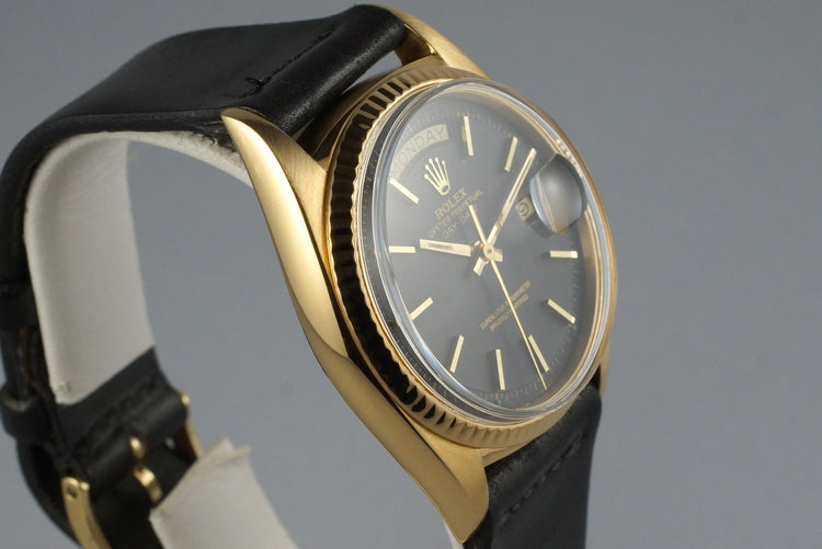 1968 Rolex YG Day-Date 1803 Matte Black Dial
