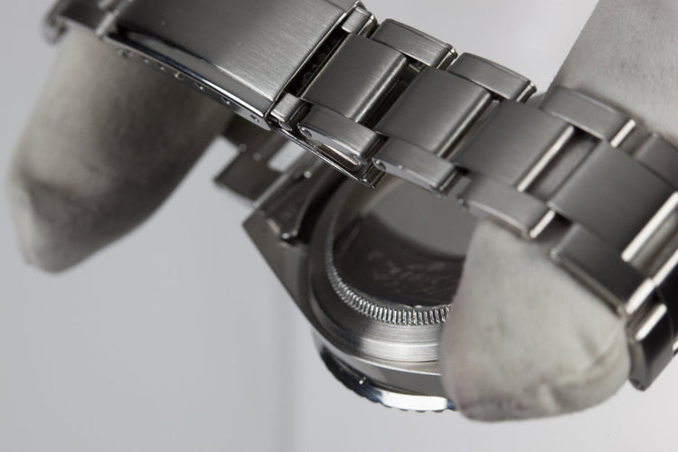 1959 Rolex Submariner 5512 with Tropical Gilt Chapter Ring Dial, Red Triangle Bezel, and Big Logo Stretch Bracelet