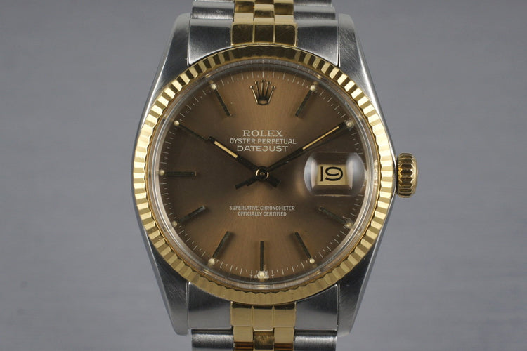 1983 Rolex Two Tone DateJust 16013 with Brown Dial