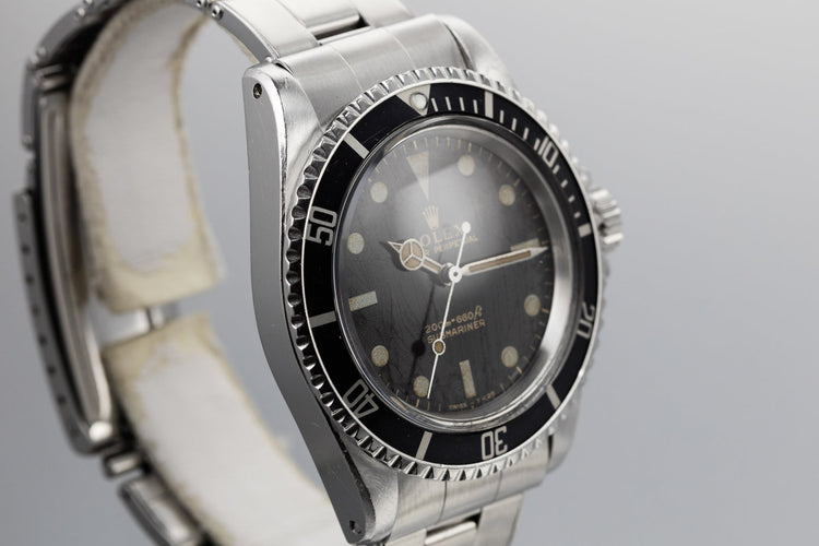1967 Rolex Submariner 5513 Gilt Meters First Dial with Spider Cracking Patina