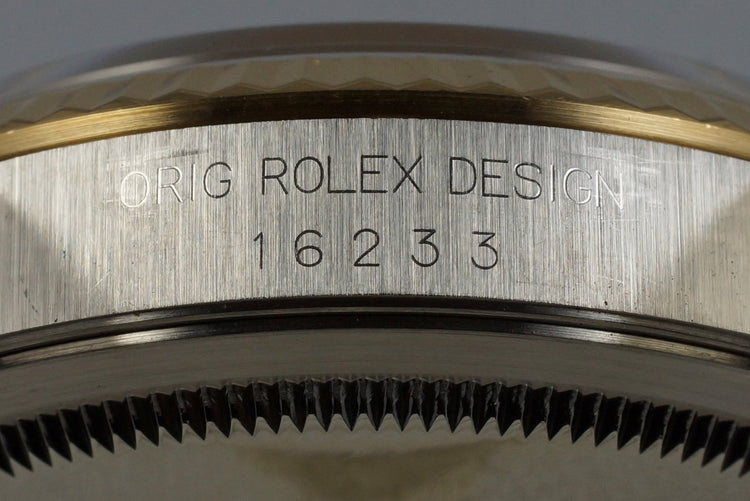 1991 Rolex Two Tone DateJust 16233 Glossy Black Dial