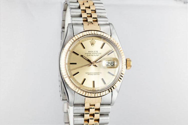 1978 Rolex Two-Tone DateJust 1601 Champagne Dial with Box and Papers