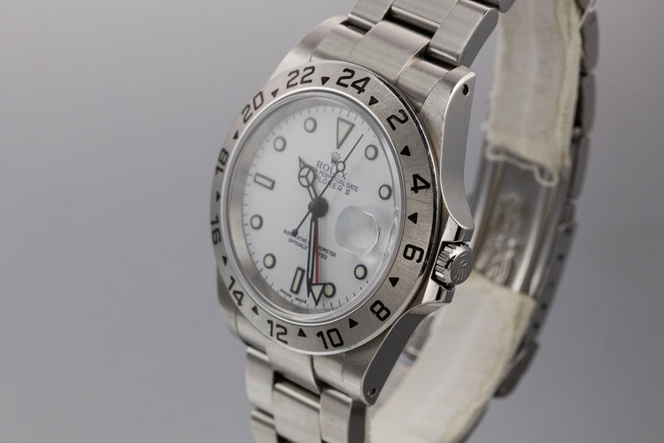 2002 Rolex Explorer II 16570 White Dial