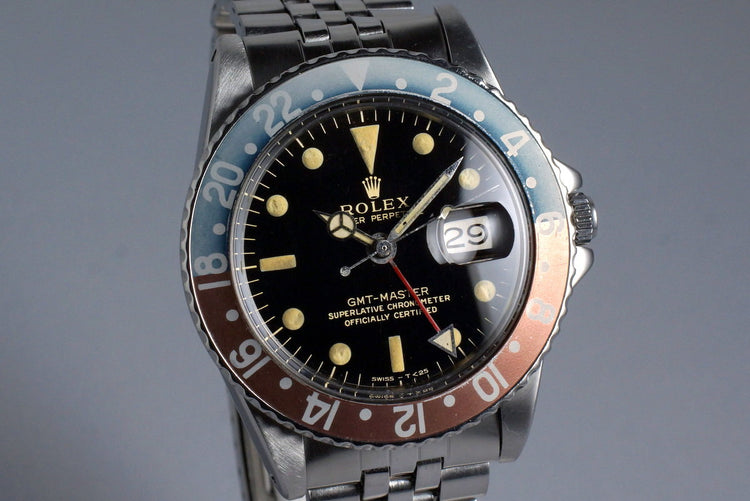 1964 Rolex GMT 1675 Glossy Gilt Dial with Box and Papers