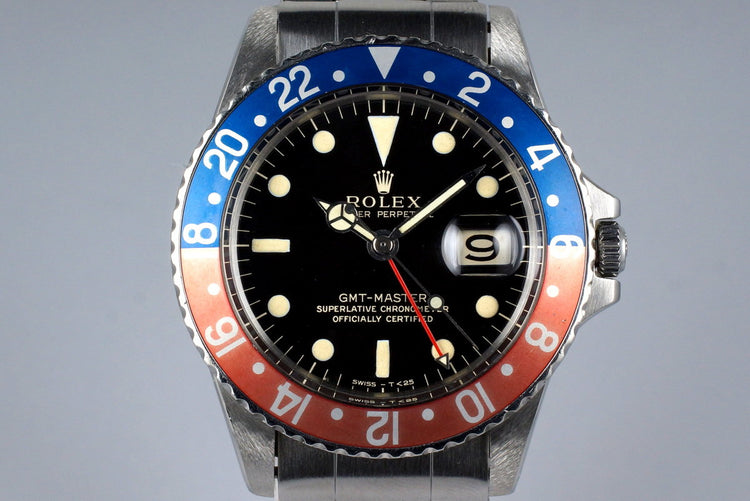 1966 Rolex GMT 1675 Glossy Gilt Dial with Box and Papers