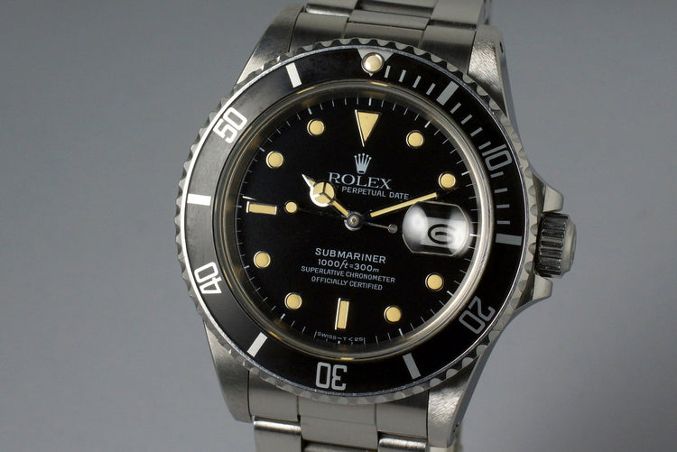 1986 Rolex Submariner 16800 with Box and Papers
