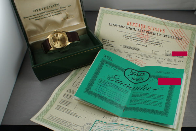 1967 Rolex 18K YG Day Date 1803 with Box and Papers