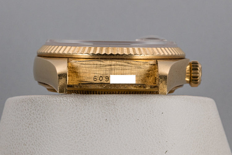 1979 Rolex 18K YG Day-Date 18038 Onyx Dial with Service Papers