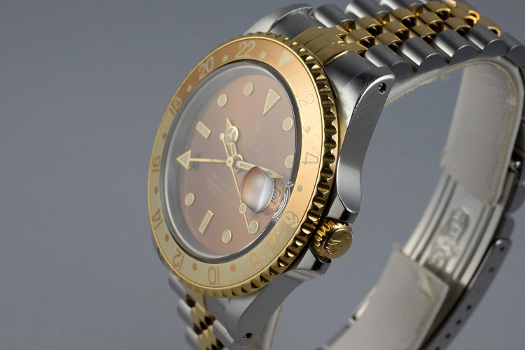 1991 Rolex Two Tone GMT II 16713 Root Beer Dial