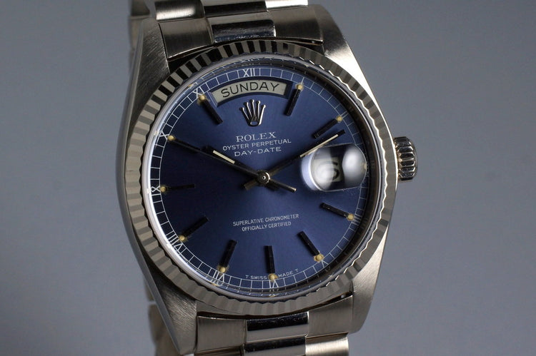 1978 WG Rolex Day-Date 18039 Blue Dial