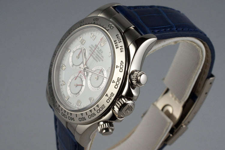 2001 Rolex WG Daytona 16519 White Arabic Dial