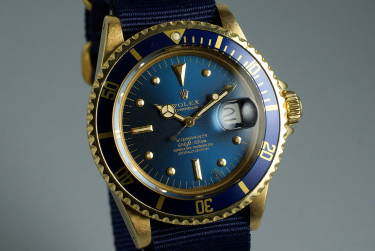 1978 YG Rolex Submariner 1680 Blue Dial