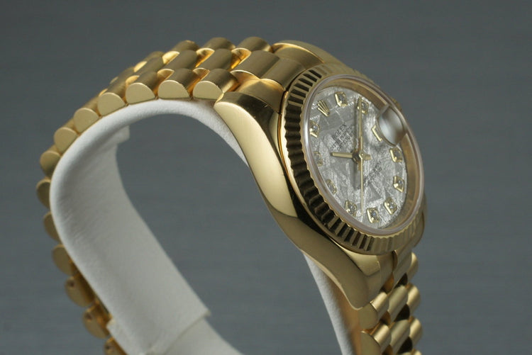 2003 Rolex Ladies DateJust 179178 w/ Meteorite Diamond Dial Box Papers