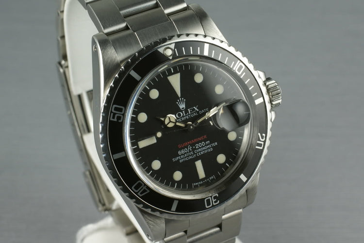 Rolex Red Submariner 1680 Box and Papers