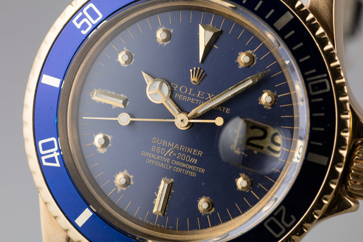 1978 Rolex 18K YG Submariner 1680 Blue Nipple Dial